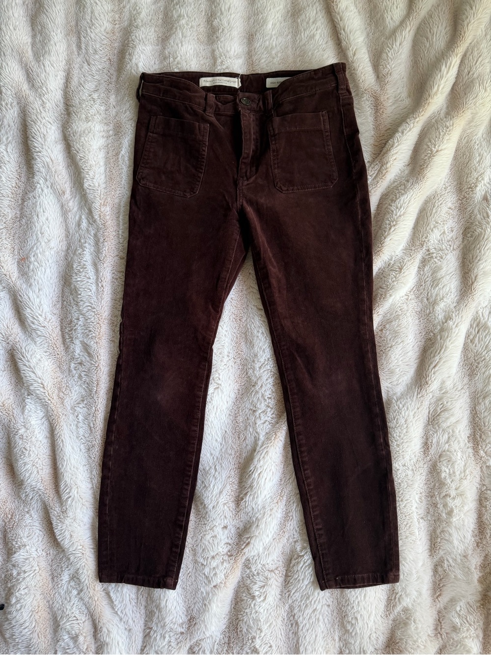 Anthropologie Corduroy Skinny Pants in Deep Brown